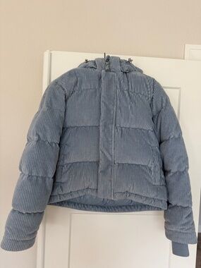 Super Puff  Corduroy Jacket in Dusty Blue